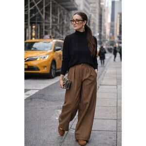 J.Jill Black Silk Cotton Wool Long Sleeve Mock Neck Sweater Minimalist Sz S